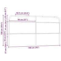 vidaXL Sänggavel sonoma-ek 190 cm konstruerat trä och stål - Bild 7