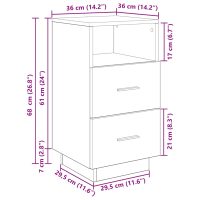 vidaXL Sängbord 2 st med 2 lådor vit 36x36x68 cm - Bild 12