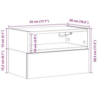 vidaXL Väggmonterat sängbord vit 45x26x28,5 cm - Bild 11