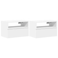 vidaXL Väggmonterade sängbord 2 st vit 45x26x28,5 cm - Bild 2