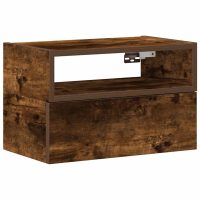 vidaXL Väggmonterat sängbord rökfärgad ek 45x26x28,5 cm - Bild 2