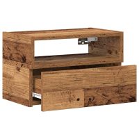 vidaXL Väggmonterat sängbord åldrat trä 45x26x28,5 cm - Bild 5