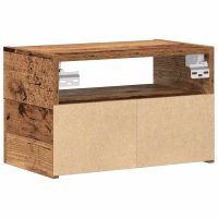 vidaXL Väggmonterat sängbord åldrat trä 45x26x28,5 cm - Bild 7