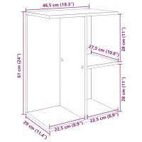 vidaXL Sängbord artisan ek 46,5x29x61 cm konstruerat trä - Bild 10