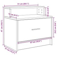 vidaXL Sängbord med låda vit 51x31x47 cm - Bild 10