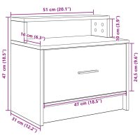 vidaXL Sängbord med låda betonggrå 51x31x47 cm - Bild 10