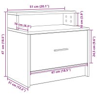 vidaXL Sängbord med låda brun ek 51x31x47 cm - Bild 10