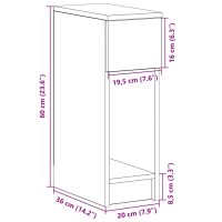 vidaXL Sängbord med låda rökfärgad ek 20x36x60 cm - Bild 11