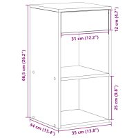 vidaXL Sängbord med låda sonoma-ek 35x34x66,5 cm - Bild 11