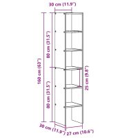 vidaXL Bokhyllor 2 st stapelbara vit 30x30x80 cm konstruerat trä - Bild 10