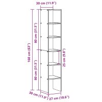 vidaXL Bokhyllor 2 st stapelbara svart ek 30x30x80 cm konstruerat trä - Bild 10