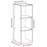 vidaXL Bokhylla stapelbar sonoma-ek 30x30x80 cm konstruerat trä - Bild 9