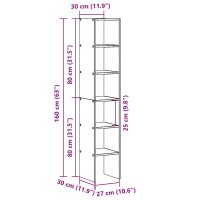 vidaXL Bokhyllor 2 st stapelbara sonoma-ek 30x30x80 cm konstruerat trä - Bild 10