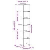 vidaXL Bokhyllor 2st stapelbar rökfärgad ek 30x30x80cm konstruerat trä - Bild 10