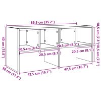 vidaXL Skohylla stapelbar svart ek 89,5x30x40 cm - Bild 9