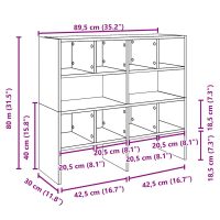 vidaXL Skohyllor 2 st stapelbara sonoma-ek 89,5x30x40 cm - Bild 9