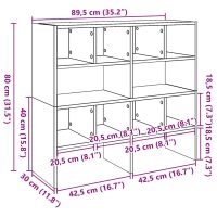 vidaXL Skohyllor 2 st stapelbara rökfärgad ek 89,5x30x40 cm - Bild 9