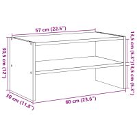 vidaXL Skohylla stapelbar vit 60x30x30,5 cm - Bild 9