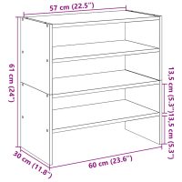 vidaXL Skohyllor 2 st stapelbara vit 60x30x30,5 cm - Bild 9