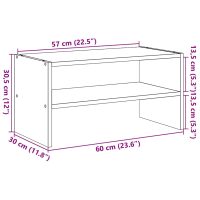 vidaXL Skohylla stapelbar sonoma-ek 60x30x30,5 cm - Bild 9