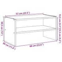 vidaXL Skohylla stapelbar grå sonoma 60x30x30,5 cm - Bild 9