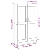 vidaXL Högskåp åldrat trä 82,5x30,5x150 cm konstruerat trä - Bild 10