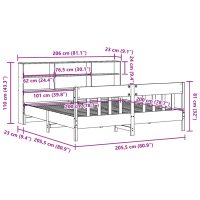 vidaXL Sängram utan madrass 200x200 cm massiv furu - Bild 12