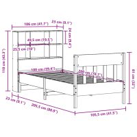 vidaXL Sängram utan madrass 100x200 cm massiv furu - Bild 12