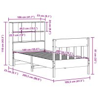 vidaXL Sängram utan madrass vit 100x200 cm massiv furu - Bild 12