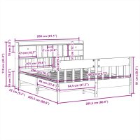 vidaXL Sängram utan madrass 200x200 cm massiv furu - Bild 11