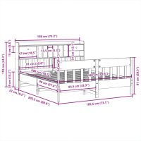 vidaXL Sängram utan madrass vaxbrun 180x200 cm massiv furu - Bild 11