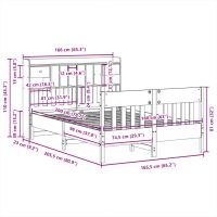 vidaXL Sängram utan madrass vaxbrun 160x200 cm massiv furu - Bild 11