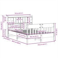 vidaXL Sängram utan madrass vaxbrun 150x200 cm massiv furu - Bild 11