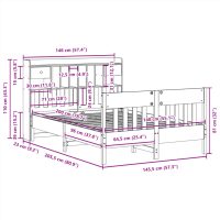 vidaXL Sängram utan madrass 140x200 cm massiv furu - Bild 11