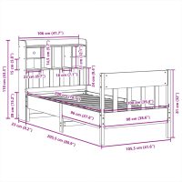 vidaXL Sängram utan madrass 100x200 cm massiv furu - Bild 11