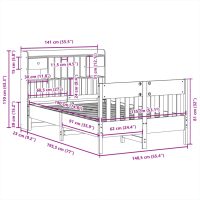 vidaXL Sängram utan madrass 135x190 cm massiv furu - Bild 11