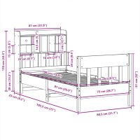 vidaXL Sängram utan madrass vit 75x190 cm massiv furu - Bild 11