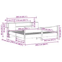 vidaXL Sängram utan madrass vit 200x200 cm massiv furu - Bild 11