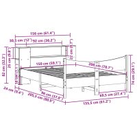 vidaXL Sängram utan madrass 150x200 cm massiv furu - Bild 11