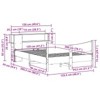 vidaXL Sängram utan madrass vaxbrun 120x200 cm massiv furu - Bild 11