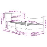 vidaXL Sängram utan madrass 100x200 cm massiv furu - Bild 11