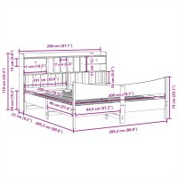 vidaXL Sängram utan madrass 200x200 cm massiv furu - Bild 11