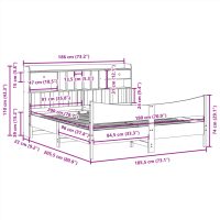 vidaXL Sängram utan madrass vit 180x200 cm massiv furu - Bild 11