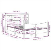 vidaXL Sängram utan madrass 140x200 cm massiv furu - Bild 11