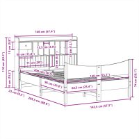 vidaXL Sängram utan madrass vaxbrun 140x200 cm massiv furu - Bild 11