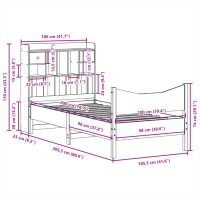 vidaXL Sängram utan madrass 100x200 cm massiv furu - Bild 11