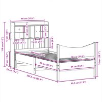 vidaXL Sängram utan madrass vaxad brun 90x200 cm massiv furu - Bild 11