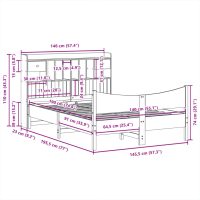 vidaXL Sängram utan madrass vit 140x190 cm massiv furu - Bild 11