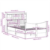 vidaXL Sängram utan madrass 135x190 cm massiv furu - Bild 11