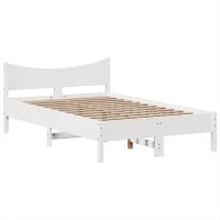 vidaXL Sängram utan madrass vit 135x190 cm massiv furu - Bild 5